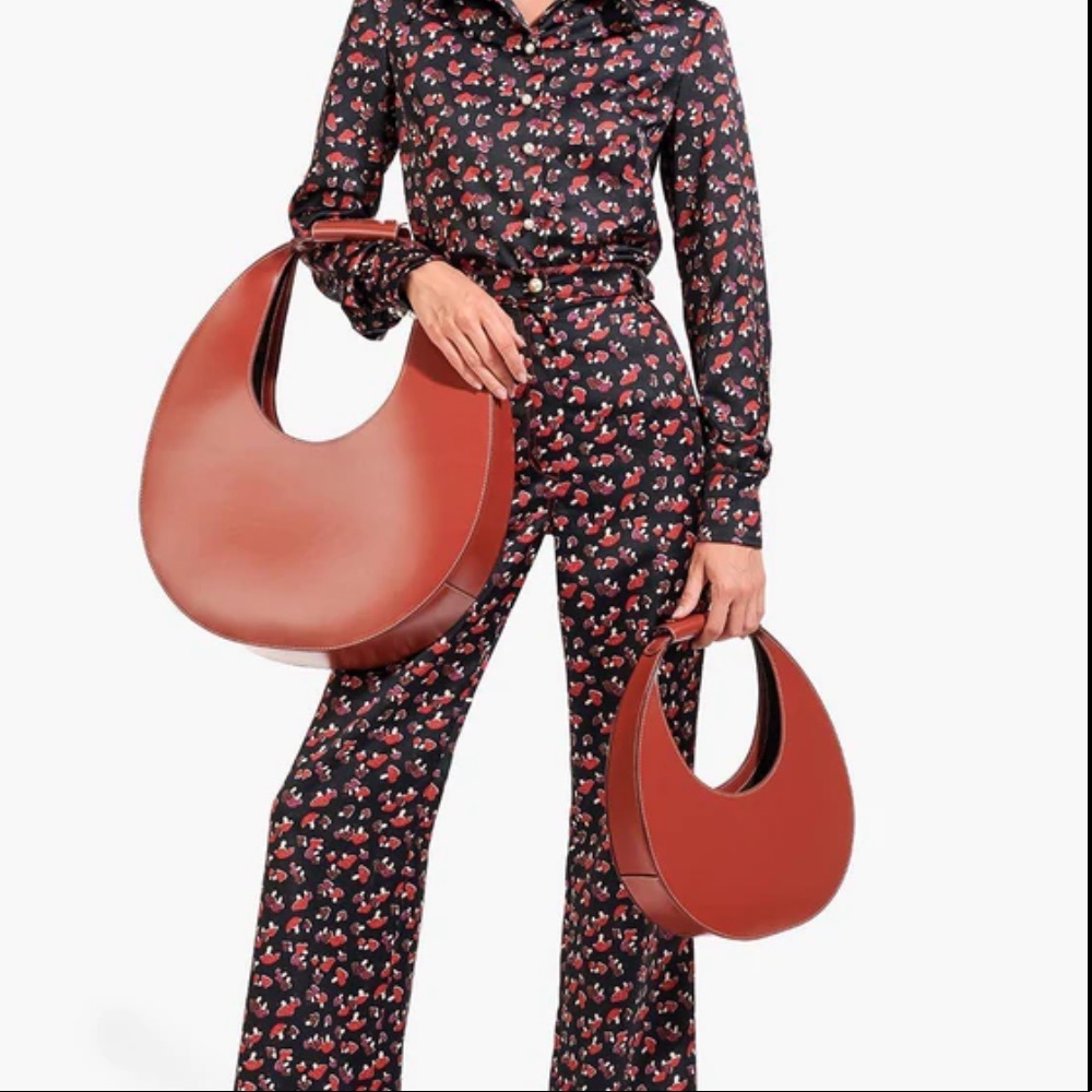 STAUD Large Moon Bag in Cognac - Includes Dust Bag - Picture 2 of 13
